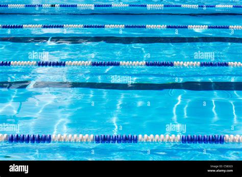 Swimming Pool For Swimming Contest Swim Lanes Stock Photo Alamy