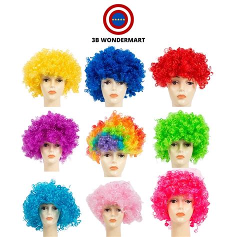 Novelty Afro Hair Wig Clown Curly Afro Circus Fancy Dress Hair Wigs