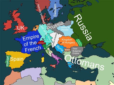 European Map Of Bonapartes Butterflies A Realistic Napoleonic