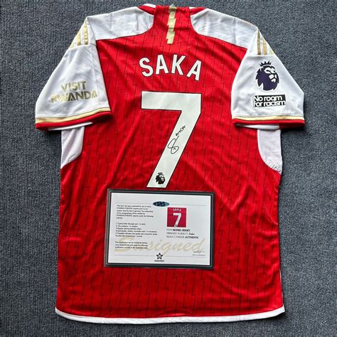 Vintage Bukayo Saka Signed Arsenal Signature Jersey Coa 2324 Grailed
