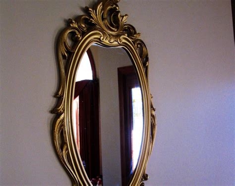 Large Ornate Syroco Wall Mirror Oval Shape Plastic Framed Etsy
