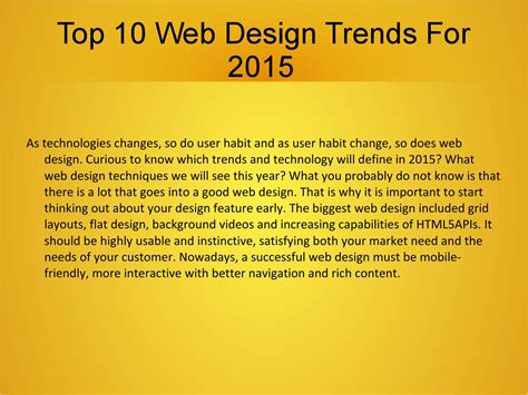 Top 10 Web Design Trends For 2015 By Bestwebexpert Issuu