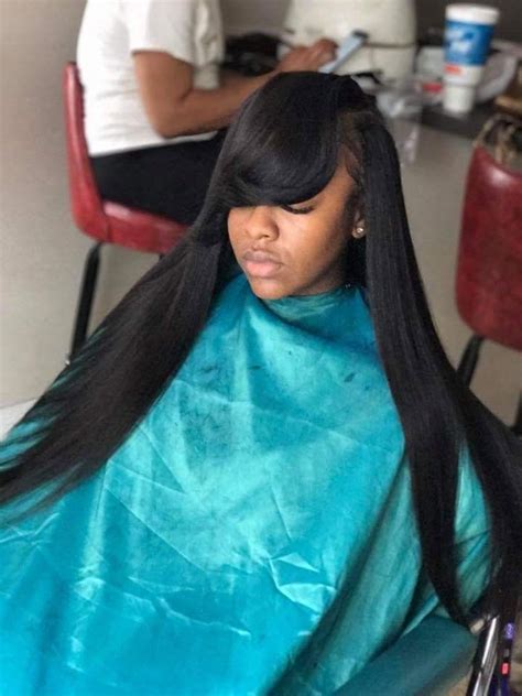 Pin On Straight Hairstyles Sew In Weave For Black Women