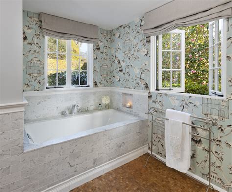 The idea of bathroom wallpapers is quite old and many people keep on charming bathroom decoration. Bathroom Wallpaper! - Traditional - Bathroom - santa ...