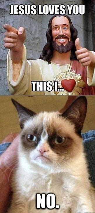 jesus loves  grumpy cat   meme