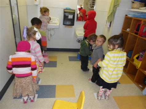 Gan Camarillo Preschool Waiting In Line To Wash Hands Environment As