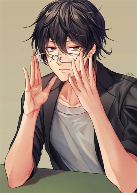 Pin by Рин Арно on оооххх Anime glasses babe Anime guys with glasses Hot anime babe