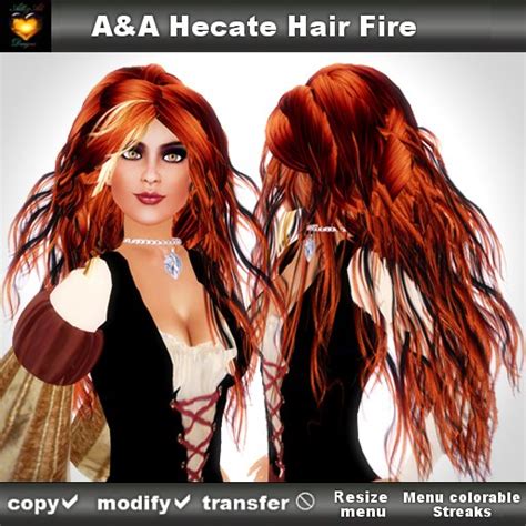 Second Life Marketplace Aanda Hecate Hair Fire Long Flexi Curly With