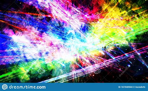 Slow Shifting Rainbow Outer Space Laser Light Show With Stars