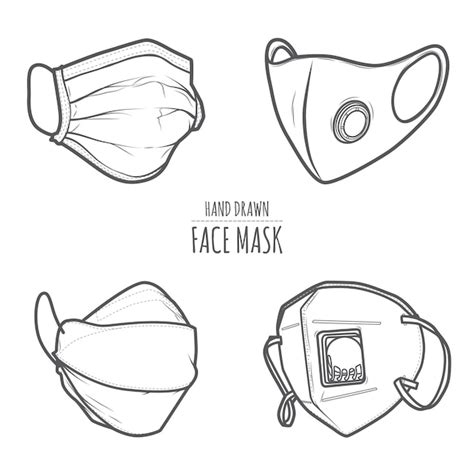 Mascarilla dibujada a mano | Vector Premium