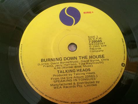 Talking Heads Burning Down The House 1983 Vinyl Discogs