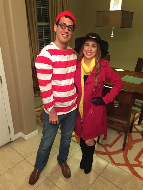 Couples Costume Idea Wheres Waldo And Carmen Sandiego Couples Halloween Halloween Costumes To