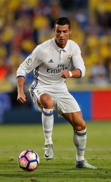 Cristiano Ronaldo Of Real Madrid Cf Runs With The Ball During The La