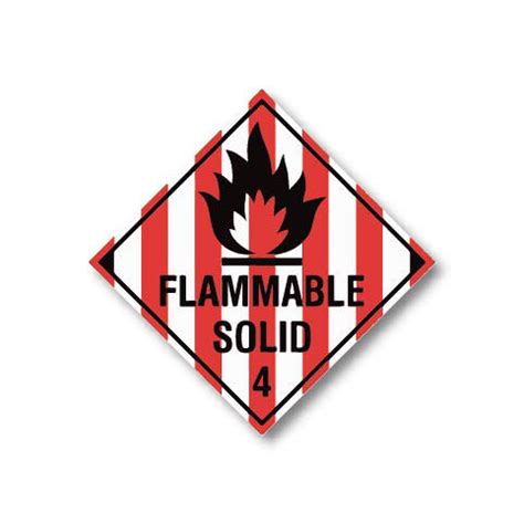 Flammable Solid 4 Labels 100 X 100mm