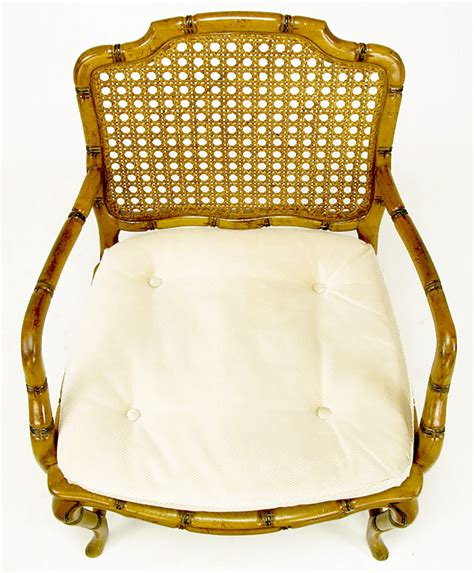 Gently used, vintage, and antique bamboo accent chairs. Bamboo-Form Cabriole Leg Cane Back Armchair For Sale at ...