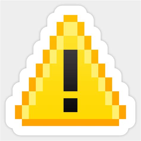 Pixel Warning Warning Sticker Teepublic