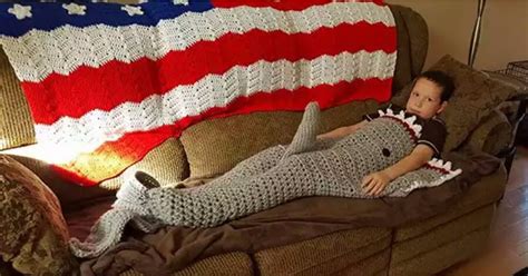 Grandma Knits Nsfw Shark Blanket Popsugar Family