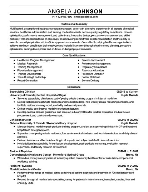 Healthcare Program Manager Resume Example