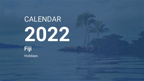 Year 2022 Calendar Fiji