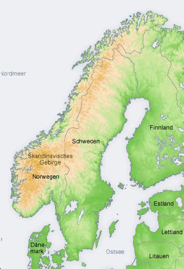 Topographic Map Of Scandinavia German Scandinavian Countries