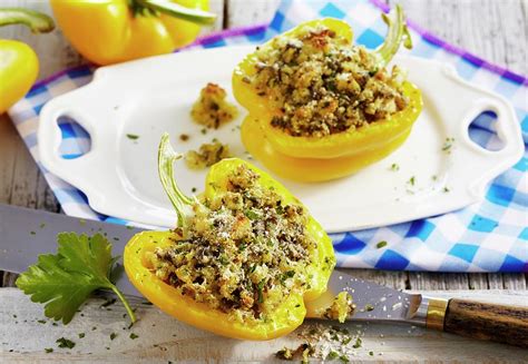 Stuffed Yellow Peppers Photograph By Teubner Foodfoto