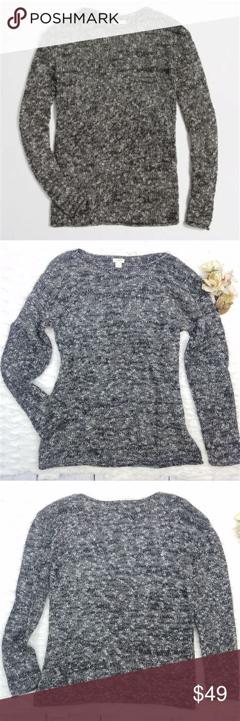 j crew rolled boatneck marled knit sweater marled knit sweater marled knit clothes design