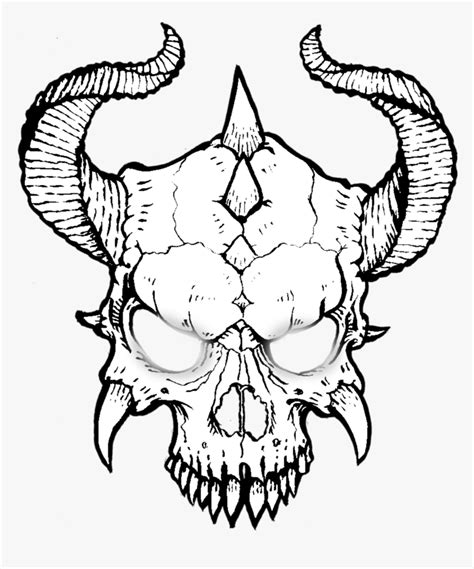 Skull Skulls Devil Demon Mask Evil Draw A Devil Horn Hd Png
