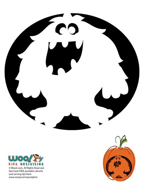 Monster Pumpkin Carving Stencils Woo Jr Kids Activities Children