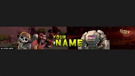 Clash Of Clans Youtube Banner Template 2016 Youtube
