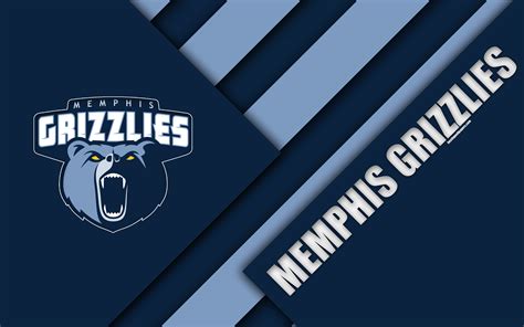 Download Wallpapers Memphis Grizzlies 4k Logo Material Design