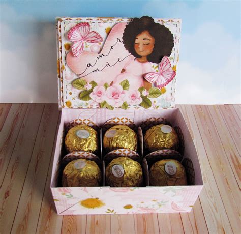 Caixa dia das mães para 6 chocolates Elo7 Produtos Especiais
