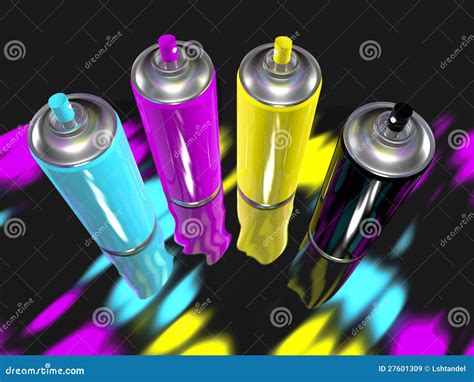 Spray Paint Cmyk Stock Illustration Illustration Of Cmyk 27601309