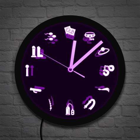 Sex Shop Decor Wall Light Erotic Intimate Role Games Modern Adult Room Decor Wall Clock Sex Aid