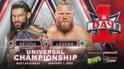 Wwe Day 1 Roman Reigns Vs Brock Lesnar Universal Championship Youtube