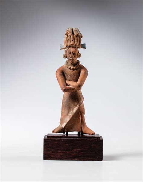 Statuette De Dignitaire Maya Jaina Classique Récent Ca 550 950