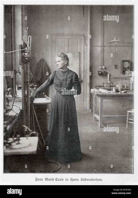 Marie Curie 1867 1934 Polish French Physicist In Her Laboratory With