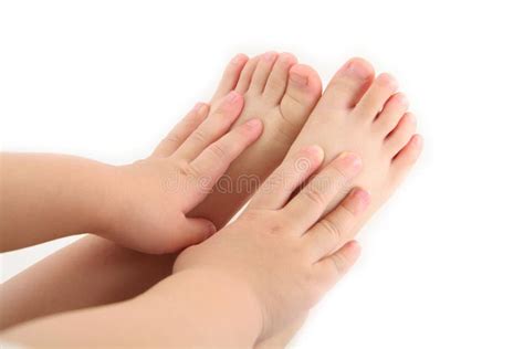 Child Hands And Foot Stock Image Image Of Isolated Background 588623