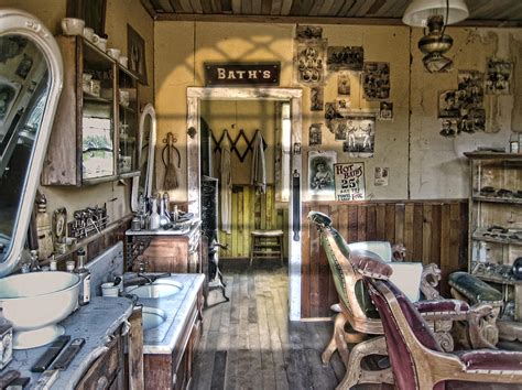 Old West Victorian Barber Shop Interior Montana Territory By Daniel