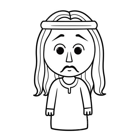 Jesus Headless Portrait Cartoon Outline Illustration Sketch Drawing