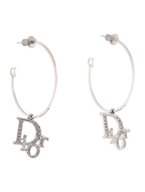 Christian Dior Crystal Logo Hoop Earrings Earrings Chr132688 The