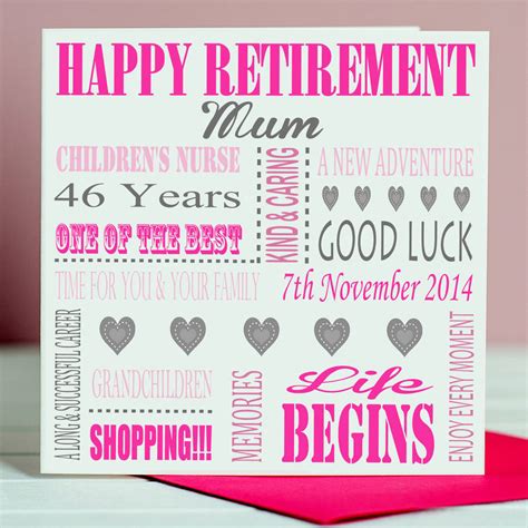 Personalised Retirement Card By Lisa Marie Designs