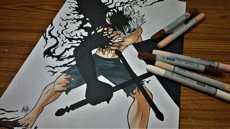 Drawing Asta Demon Form Black Clover Youtube