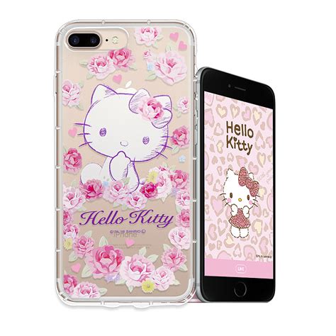 Hello Kitty貓 iPhone 8 Plus 7 Plus空壓手機殼 玫瑰kitty Apple適用手機殼套 Yahoo奇
