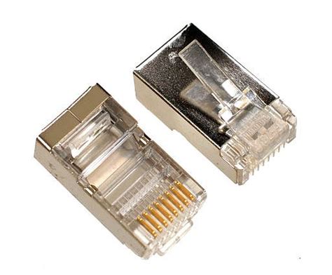 Rj45 Modular Shielded Plug Cat5e Solid Or Stranded Conductors