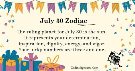 July 30 Zodiac Is Leo Birthdays And Horoscope Zodiacsigns101