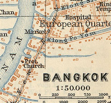 Old Map Of Bangkok 1914 Thailand Vintage Map Of Bangkok Vintage Maps