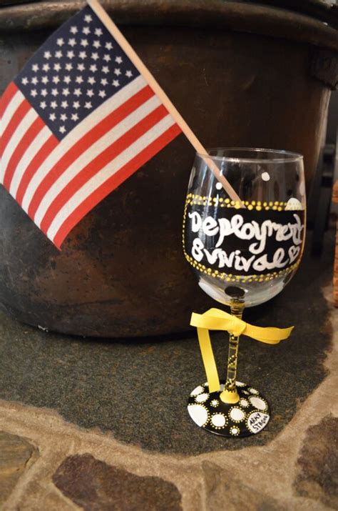 Items Similar To Deployment Survival Wine Glass Us Army Army Strong On Etsy