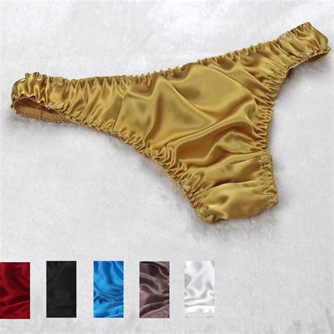 100 Mulberry Silk Men G Strings Sexy Pure Silk Plus Size T Thongs Lxl