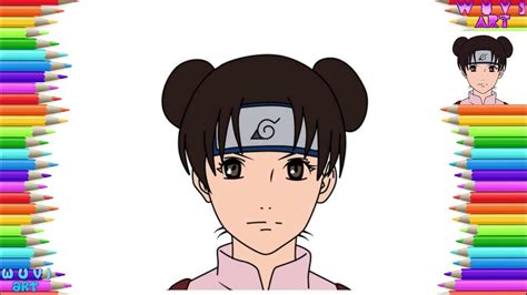 How To Draw Tenten From Naruto Anime Character Easy Drawing Tutorial