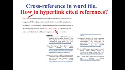How To Make Cross Reference Hyperlink Citation In Word And Pdf File